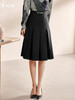 剩S 米思阳2024秋装新款知性优雅黑色A字裙高腰显瘦松紧腰半身裙0604 商品缩略图0