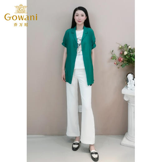 【两色可选】乔万尼秋装中长款上衣桑蚕丝外套宽松短袖开衫EB1B702 商品图2