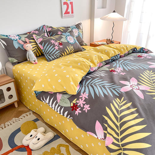 【暖婷家纺】4件套 加厚新款磨毛纯棉四件套 被套床单枕套床品四件套 商品图4