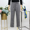 FOCALS福柯斯秋季新款通勤百搭格纹休闲直筒裤九分女裤RGCP536BE 商品缩略图0