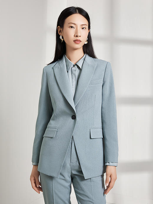 西嘉西嘉 日本JIN口面料 通勤修身一粒扣西装外套女 商品图2