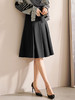 剩S 米思阳2024秋装新款知性优雅黑色A字裙高腰显瘦松紧腰半身裙0604 商品缩略图3