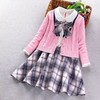 ALBL21032新款长袖韩版格子裙儿童两件套潮 商品缩略图1