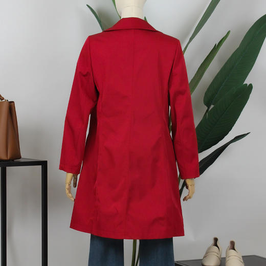 FOCALS福柯斯春秋新款长袖修身双排扣中长款外套风衣FYJCF502 商品图3