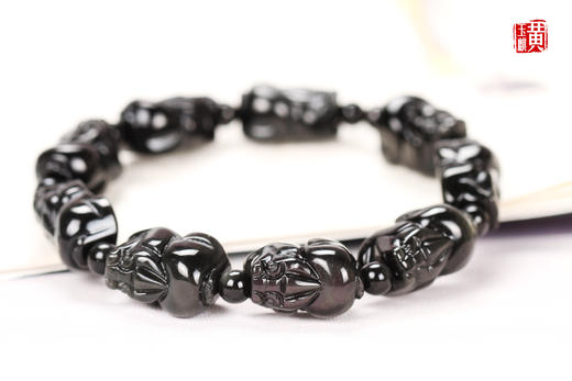 [ 聚瑞 ]  彩虹眼黑曜石貔貅手串 | 霸气有范儿，寓意祥瑞 商品图1