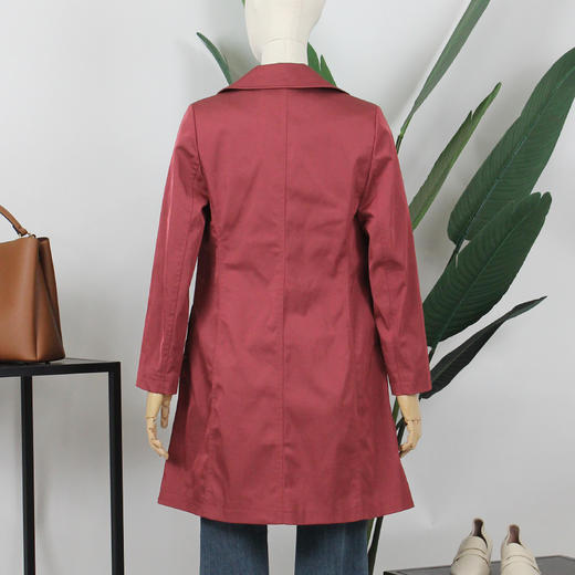 FOCALS福柯斯春秋新款长袖修身双排扣中长款外套风衣FYJCF502 商品图1