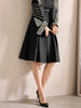 剩S 米思阳2024秋装新款知性优雅黑色A字裙高腰显瘦松紧腰半身裙0604 商品缩略图2