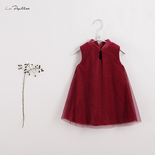 【马克珍妮 中国风】新款秋装 女童儿童网纱背心裙213205 商品图0