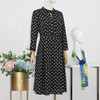 FOCALS福柯斯秋季半高领八分袖修身波点印花连衣裙FYJCX602GV 商品缩略图1