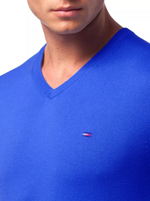 薄款 premium cotton 彩色内衬领条 V领毛衣/针织衫 T-1069 商品图5
