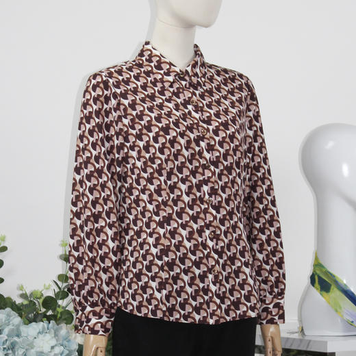 FOCALS福柯斯女装秋季新款休闲长袖字母印花上衣衬衫F2YCS686RK 商品图1