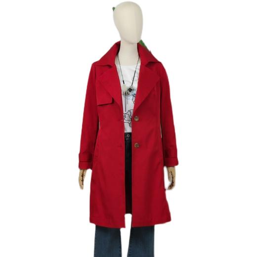 FOCALS福柯斯春秋新款长袖收腰单排扣中长款外套风衣FYJCF501R1 商品图4