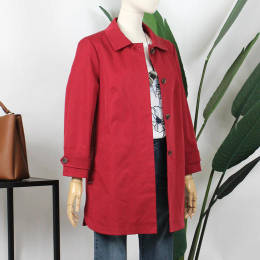 FOCALS福柯斯春秋新款宽松休闲单排扣中长款外套风衣FYJCF570R1 商品图1