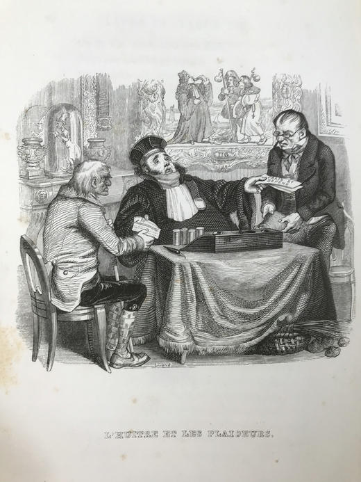 【法语】1838年 拉封丹寓言（卷2） 格兰维尔数十幅版画插图 真皮脊精装大32开 商品图5