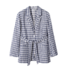 西嘉C+IMPRESS/西嘉亚麻格子短裤西装套装女夏天薄上衣外套设计感西服 商品缩略图1