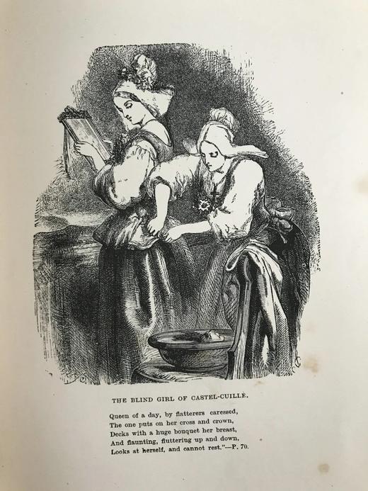 约19世纪后期 朗费罗诗集 约翰·吉尔伯特8幅版画插图 全真皮精装 四层竹节背 环衬烫金压花 书口三面鎏金 商品图8