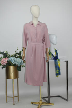 FOCALS福柯斯春秋季设计感七分袖修身气质连衣裙FYBAX023Z2