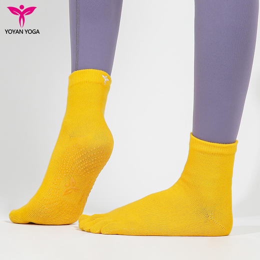 悠妍全五指中筒瑜伽袜15019F 全铺防滑颗粒 商品图5