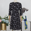 FOCALS福柯斯秋季七分袖修身圆领印花A摆连衣裙FRGCX583PV 商品缩略图2