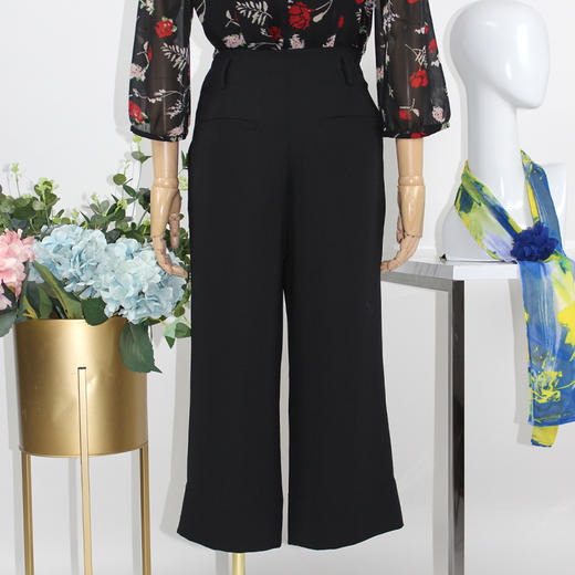 FOCALS福柯斯春秋新款百搭纯色休闲宽松直筒裤九分女裤FYBAP092N1 商品图2