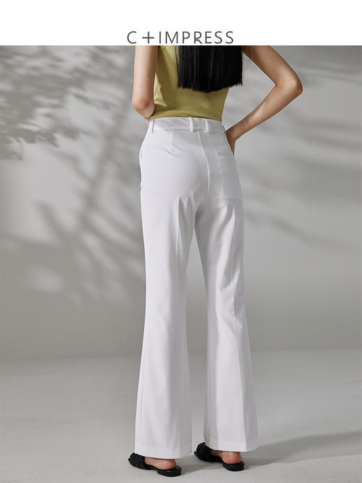 西嘉C+IMPRES西嘉【舒服的肌肤触感】通勤高腰显瘦喇叭裤挺括裤子薄款 商品图3