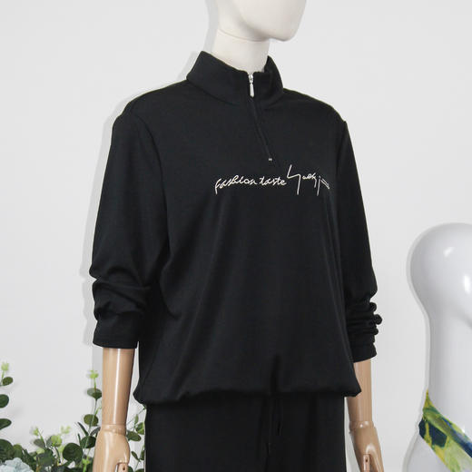 FOCALS福柯斯秋季运动风立领绣花长袖针织卫衣FRGCN508N1 商品图1