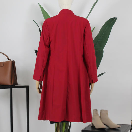 FOCALS福柯斯春秋新款修身收腰暗扣中长款外套风衣FYBAF026 商品图1