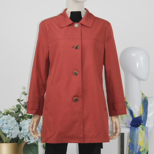 FOCALS福柯斯春秋新款宽松休闲单排扣中长款风衣外套F2YCF629JR 商品图0