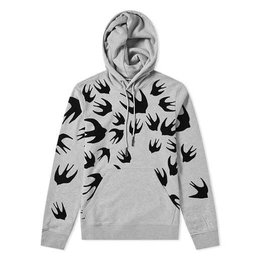 MCQ 麦昆 男士棉质燕子印花连帽长袖运动卫衣 灰色 545412 RLT87 1225 商品图0