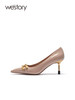 westory女鞋2021秋季新款光面尖头细跟高跟鞋宴会单鞋W21CE70891 商品缩略图1