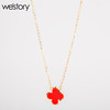 2021年新款红色四叶草气质ins冷淡风简约潮项链W51CB0900303 商品缩略图0