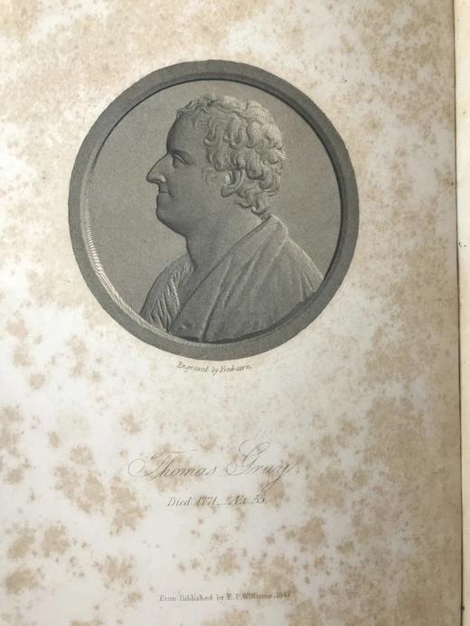 1847年 托马斯·格雷诗集 14幅木版画插图 漆布精装18开 精美烫金压花 商品图4