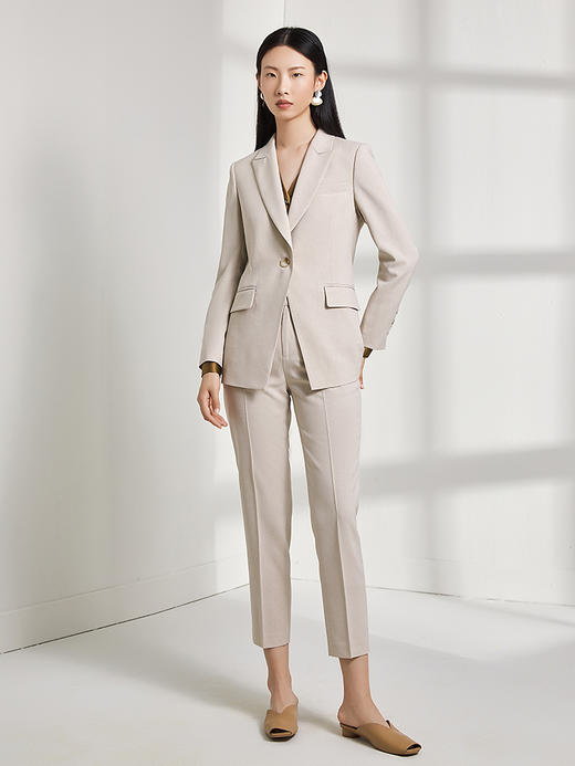 西嘉西嘉 日本JIN口面料 通勤修身一粒扣西装外套女 商品图3