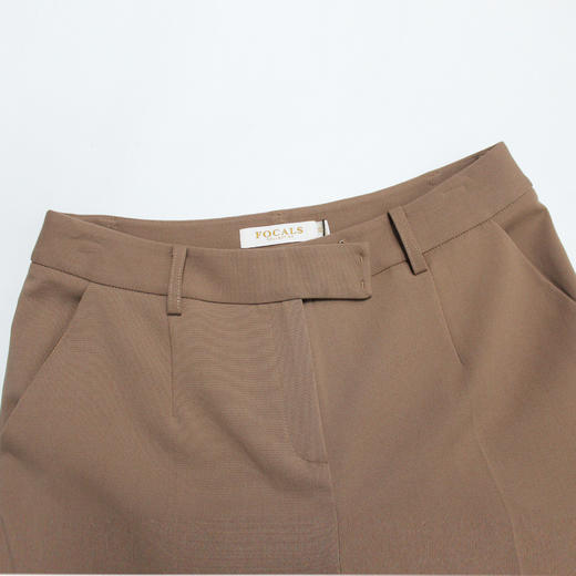 FOCALS福柯斯秋季新款通勤百搭纯色休闲直筒裤九分女裤F2YCP536T1 商品图3