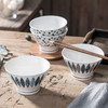 日式高脚碗5寸斗笠碗釉下彩陶瓷餐具可爱饭碗面碗防烫水果沙拉碗 商品缩略图6