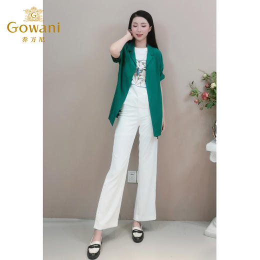 【两色可选】乔万尼秋装中长款上衣桑蚕丝外套宽松短袖开衫EB1B702 商品图1