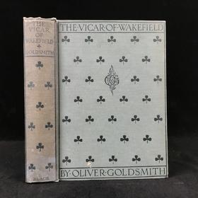 1927年 戈德史密斯《威克菲尔德牧师》 8幅彩色插图 漆布精装大32开
