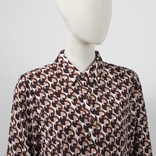 FOCALS福柯斯女装秋季新款休闲长袖字母印花上衣衬衫F2YCS686RK 商品图3