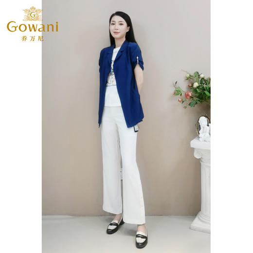 【两色可选】乔万尼秋装中长款上衣桑蚕丝外套宽松短袖开衫EB1B702 商品图4