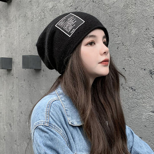 韩版百搭针织帽网红可爱圆脸毛线帽 商品图0
