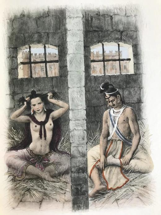 【法语】伏尔泰《阿玛贝德信札》 12幅彩色插图 手工纸散页装 配漆布面封壳与书匣 商品图6