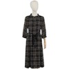 FOCALS福柯斯秋季休闲格纹印花七分袖印花圆领连衣裙FRGAX036NE 商品缩略图4