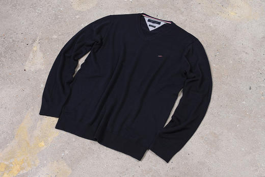 薄款 premium cotton 彩色内衬领条 V领毛衣/针织衫 T-1069 商品图12