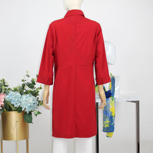 FOCALS福柯斯春秋新款七分袖拉链翻领轻薄中长款外套风衣FYBAF001 商品图1