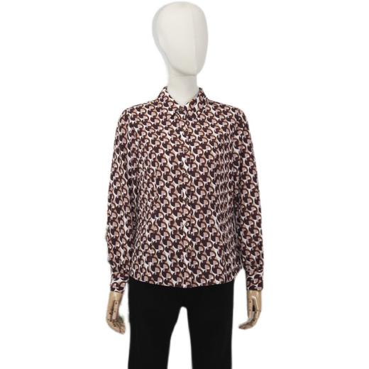 FOCALS福柯斯女装秋季新款休闲长袖字母印花上衣衬衫F2YCS686RK 商品图4