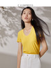 西嘉C+IMPRESS/西嘉桑蚕丝免烫 v领针织T法式修身t恤女夏2021新款T2102003 商品缩略图3