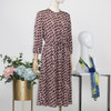 FOCALS福柯斯秋季新款圆领七分袖字母印花时尚连衣裙F2YCX687RK 商品缩略图1