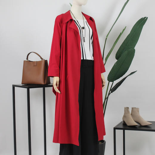 FOCALS福柯斯春秋新款宽松休闲设计风长款过膝外套风衣FYJAF011 商品图1