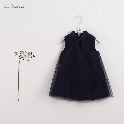 【马克珍妮 中国风】新款秋装 女童儿童网纱背心裙213205 商品图2