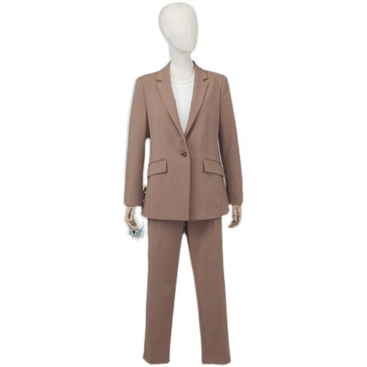 FOCALS福柯斯秋季新款通勤百搭纯色休闲直筒裤九分女裤F2YCP536T1 商品图4